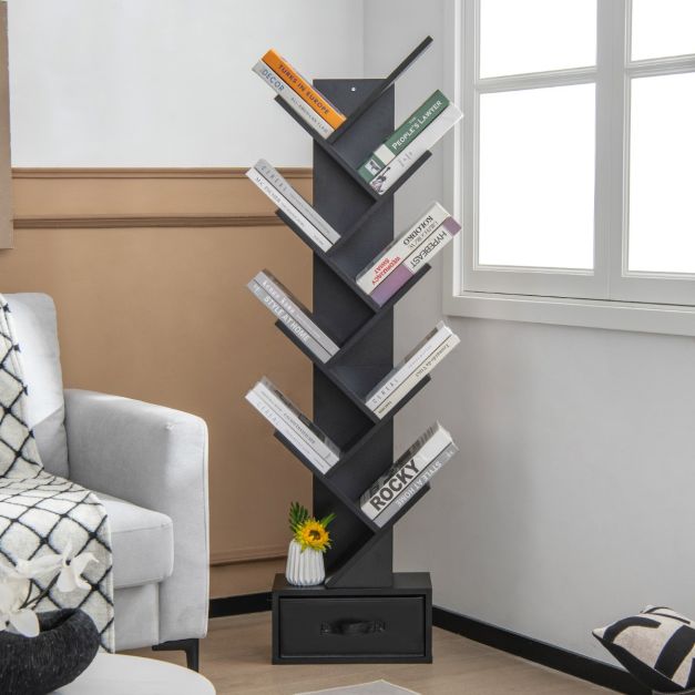 Coast Bookshelf - Avec 10 étagères - 38 x 21,5 x 149,5 cm - noir