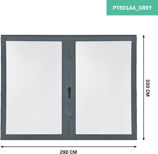 Parois latérales VONROC avec moustiquaire - Pour tente de réception Premium PT501XX - Protection UV 50+ - Gris