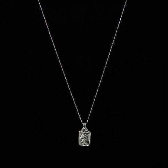 Laura Ferini Ladies Necklace Faccina Silver - Collier en argent avec pendentif - plaqué or blanc 18K - Collier - Collier - Bijoux - Accessoires - Collier pour dames avec pendentif