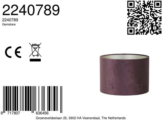 Light & Living - Abat-jour GEMSTONE - Ø 40 x 30 cm - Violet