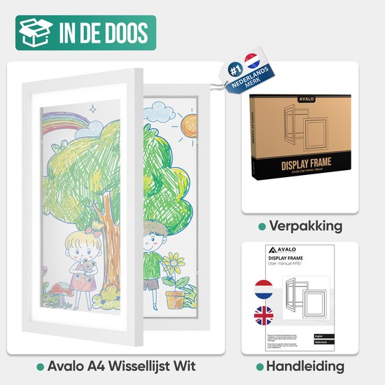 Cadre d'échange A4 21x30 cm bois blanc