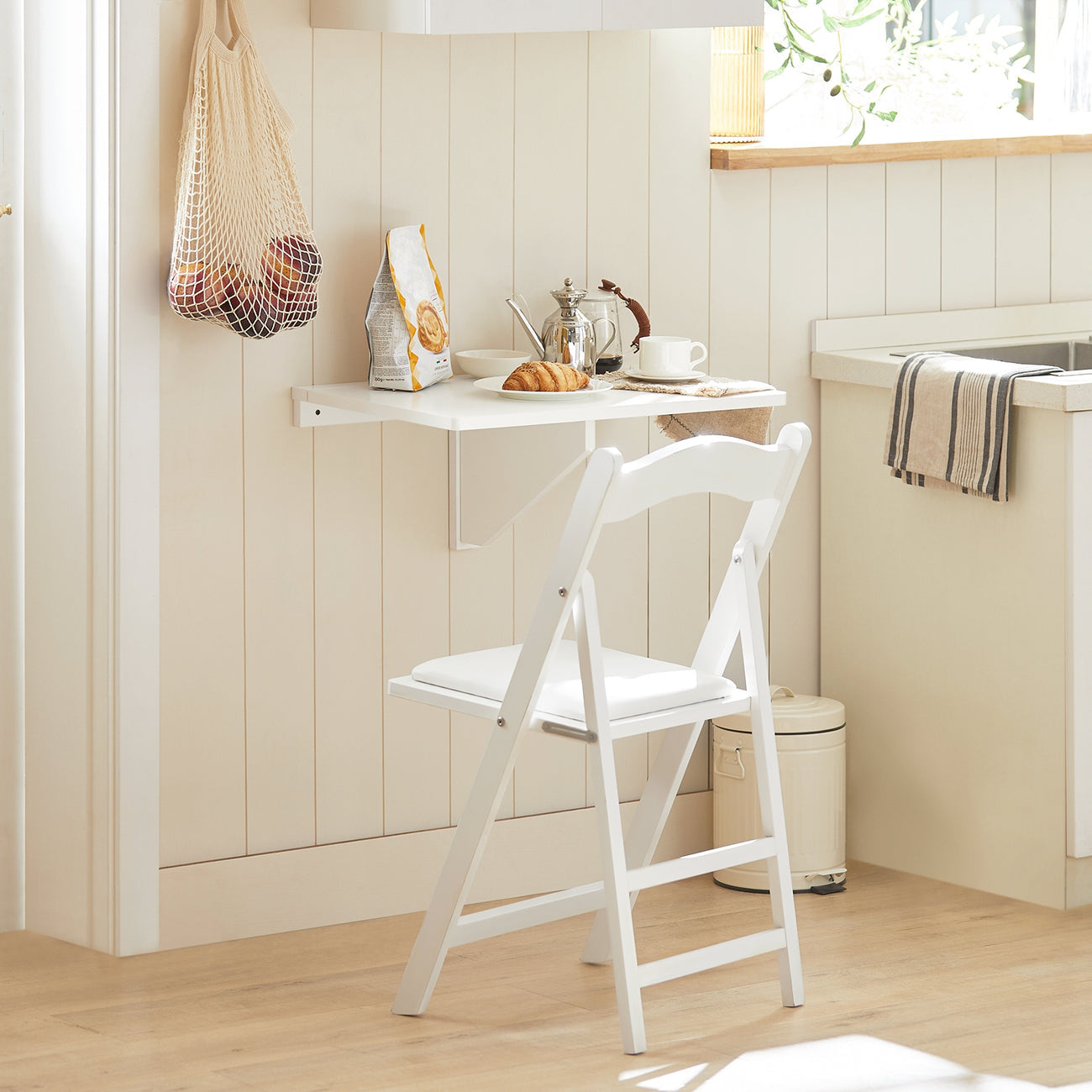 SoBuy FWT03-PF Table de salle à manger pliante - Max. 20 kg - 60 x 40 x 2 cm - Blanc