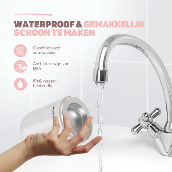 Vulpes Goods® BabyCare - Chauffe-biberon Pro Max- Chauffe-biberon portable pour les voyages - Chauffe-biberon intelligent - 4 niveaux de température - Sans fil - 6 adaptateurs inclus - Rechargeable par USB - 13 200 mAh - Blanc