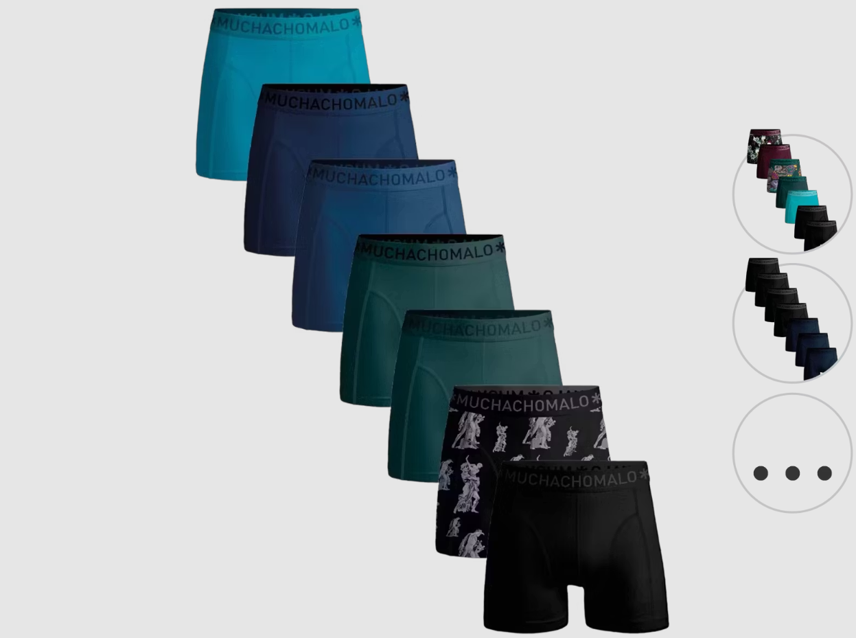 7x Muchachomalo Caleçon solide pour homme - Taille XXXL