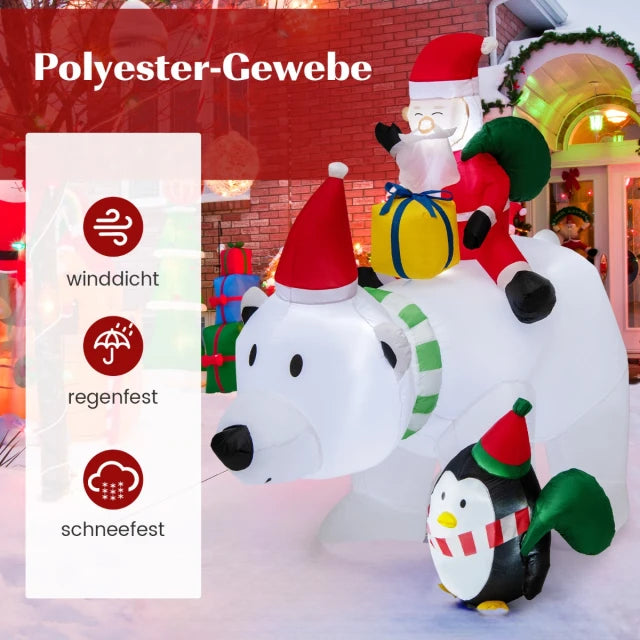 Costway Décoration de Noël gonflable - LED et accessoires inclus - 230 x 70 x 210 cm - Multicolore