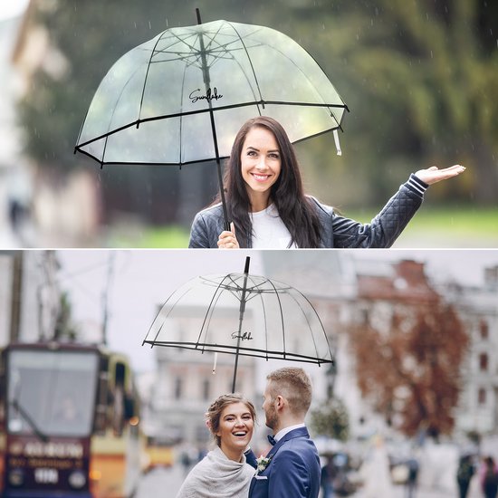 Parapluie transparent - Transparent - Parapluie dôme pour adultes - Mariage - Parapluie de mariage - Sunflake