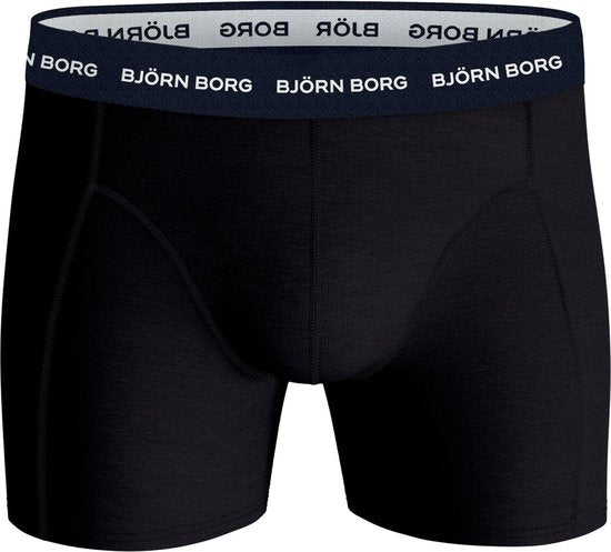Björn Borg - Caleçon Hommes 3-Pack Boxers Contrast Solids - Noir - Taille XXL