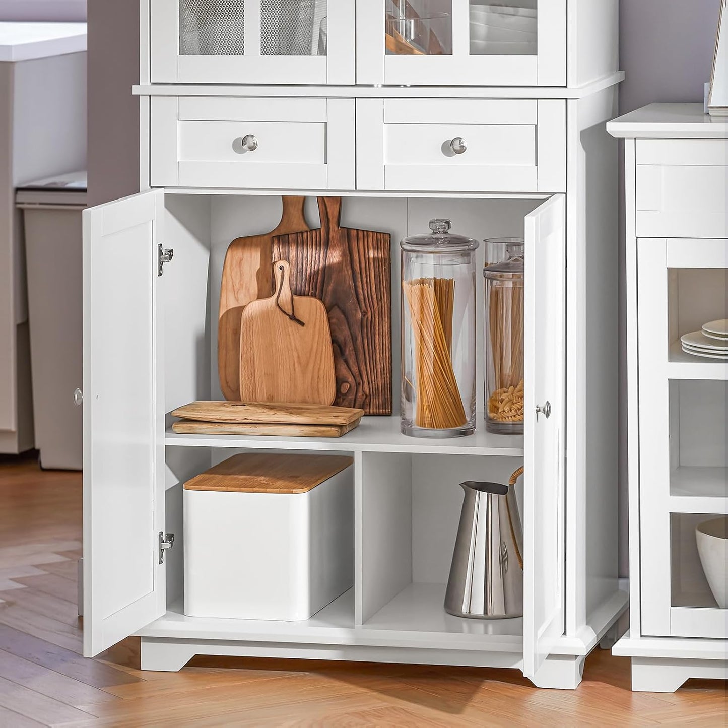 SoBuy Armoire de cuisine - FSB76-W - MDF - Max. 100kg - 75x40x175cm - Blanc
