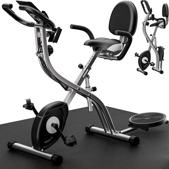Sportana Vélo d'exercice Eagle 4 - Pliable 10 niveaux - Noir Argent