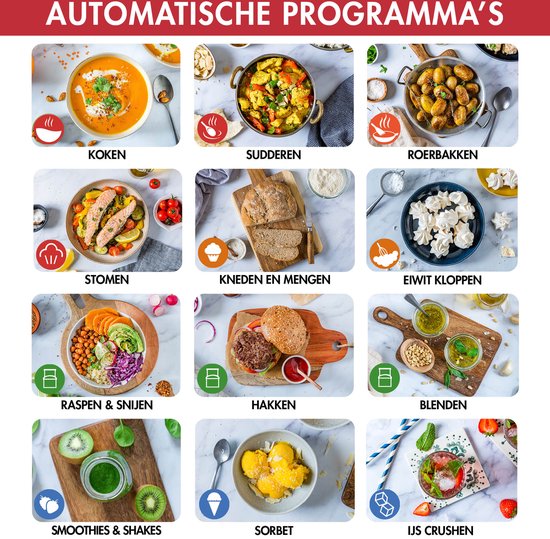 Robot de cuisine à induction Magimix Cook Expert - Robot de cuisine avec 12 programmes - Rouge