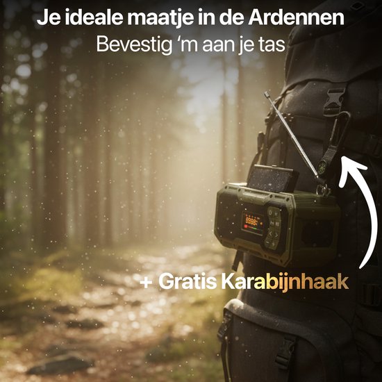 Radio d'urgence à énergie solaire et à remontage manuel - Radio d'urgence DAB+ / FM - Batterie externe de 5 000 mAh à énergie solaire - Radio de chantier - Radio de salle de bains - Kit d'urgence