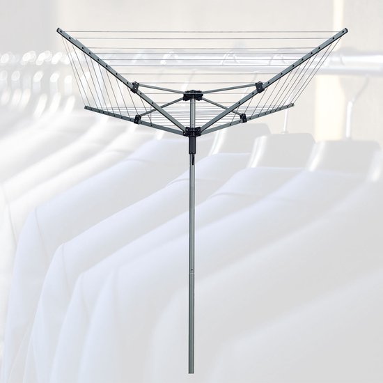 BRASQ Drying Tower Grey - 40 metres - Tour de séchage pliable - Tour de séchage avec ancrage au sol et housse de protection - Support de séchage