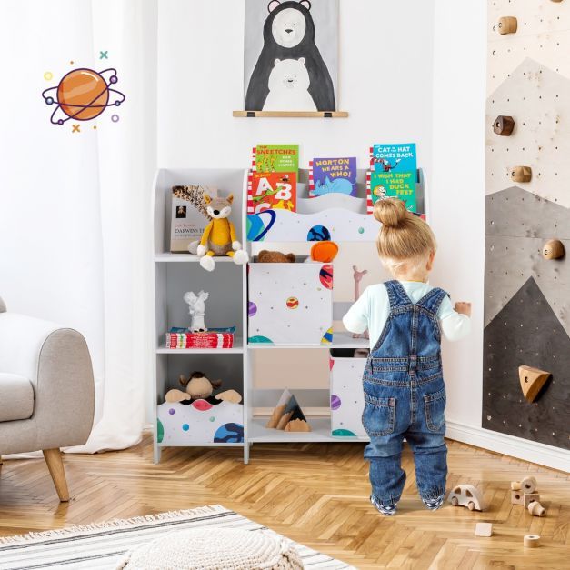COAST Armoire pour enfants autoportante "Asteroid" Etagère pour enfants à 3 niveaux blanc