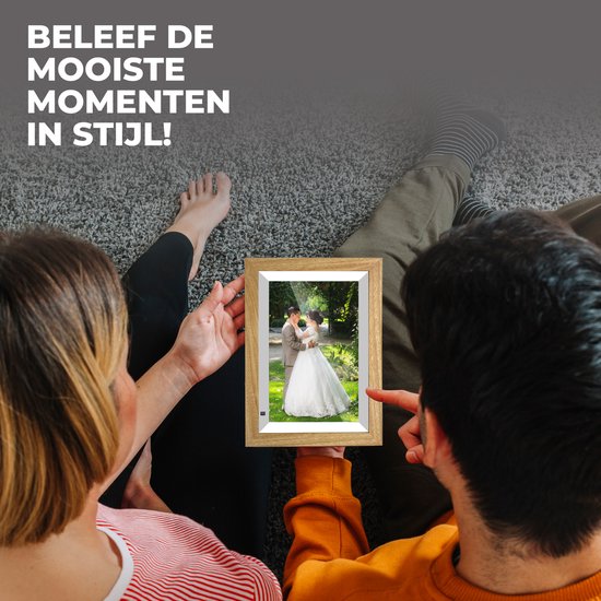BestHome® Premium 10.1-inch Digital Photo Frame with Wi-Fi, XL IPS Screen, Wooden Frame and Frameo Compatibility - Cadre photo Full HD Wi-Fi avec écran IPS - écran tactile - utilisable verticalement et horizontalement - Frameo App