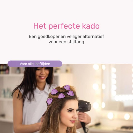 Set de bigoudis en silicone - 40 pièces - incl. filet à cheveux - peigne et 30 élastiques - boucles sans chaleur - bigoudis - rouleaux à cheveux - boucles sans chaleur