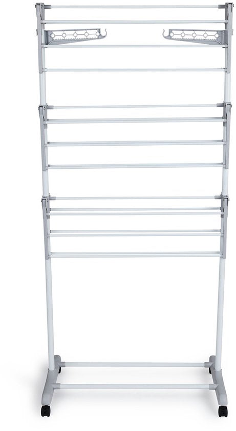 Séchoir à linge Umuzi à 3 niveaux - 13,68 m d'espace de séchage - Séchoir à linge - Tour de séchage - Pliable - Roulettes