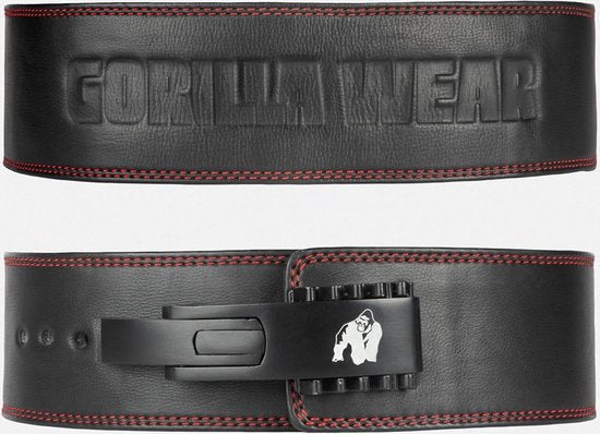 Ceinture de musculation - Gorilla Wear - en cuir à levier - 10 cm - Taille L/XL - Noir