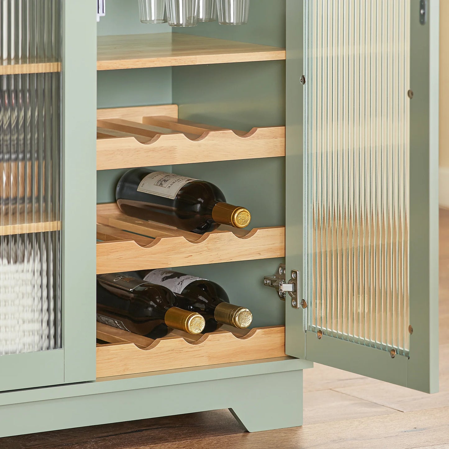SoBuy Ilot de cuisine - FSB81-GR - Chêne & MDF - Max. 80kg - 120x40x90 - Vert