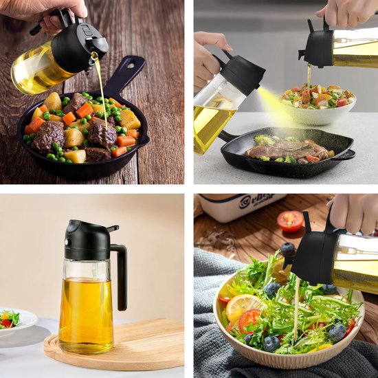 Pulvérisateur d'huile avec bec verseur - Bouteille de pulvérisation d'huile d'olive - Pulvérisateur d'huile de friture pour Cuisine - Cuisson - Accessoires BBQ - Luft