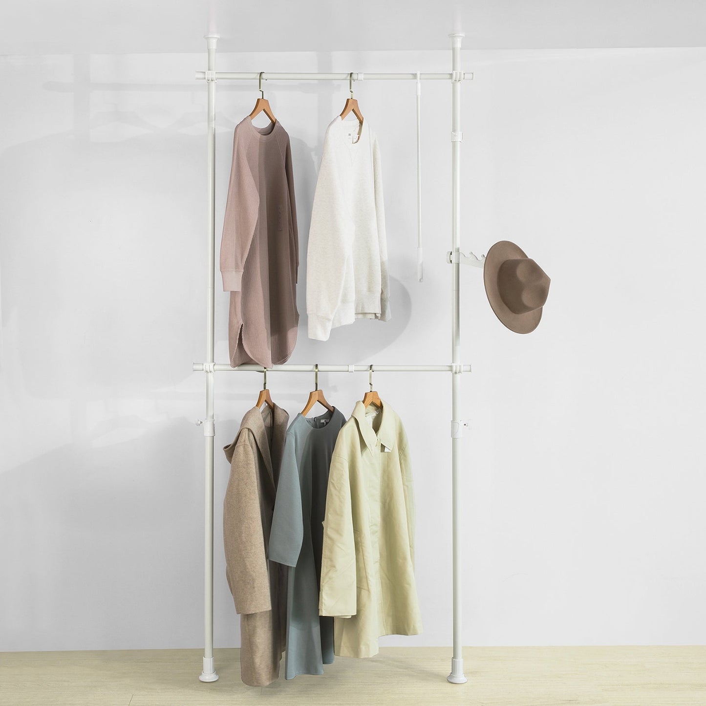 Portemanteau - SoBuy - Système de rangement - Blanc - 77-112 x 103-278 cm