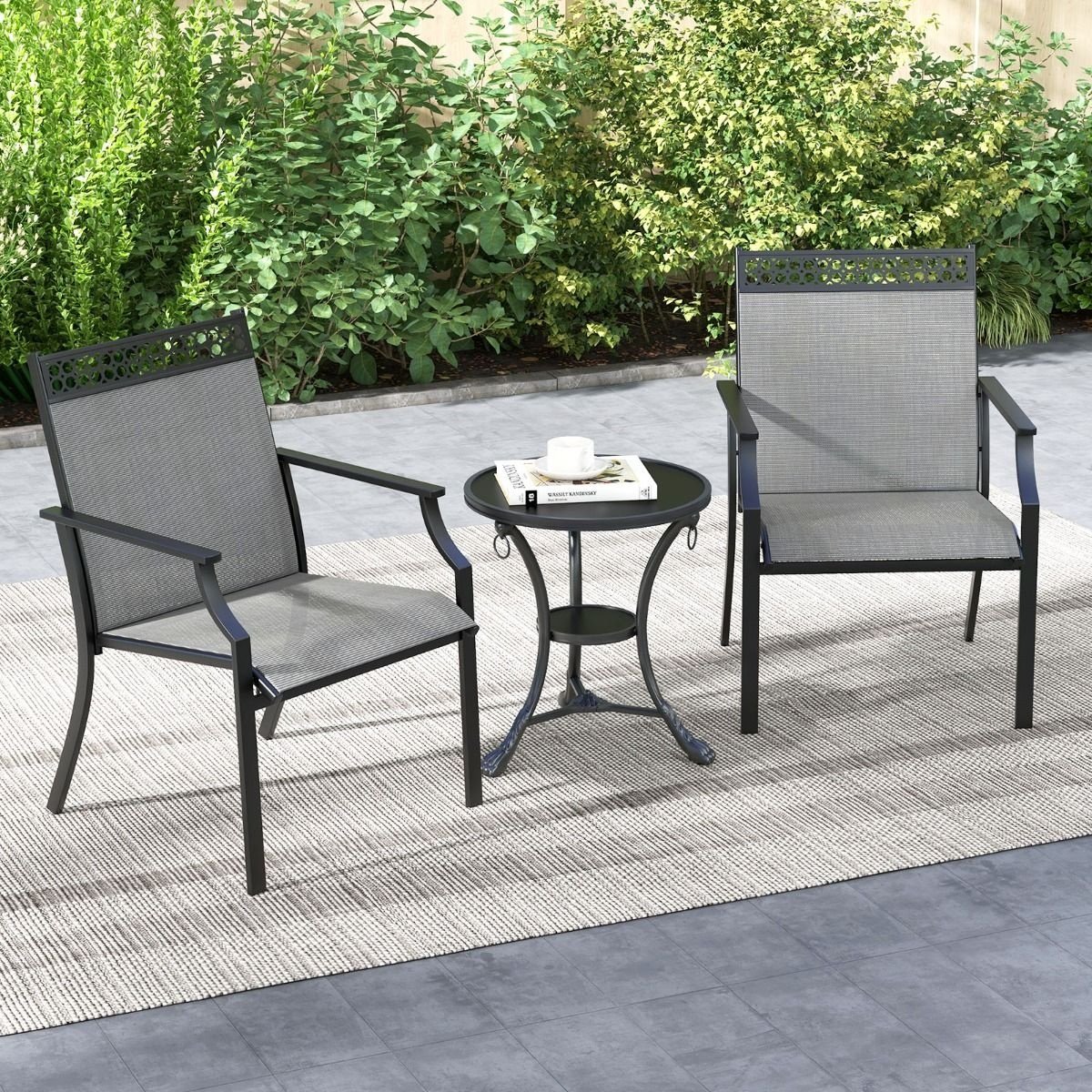 Chaises de jardin Coast - Lot de 2 - Noir - 66x61x90cm