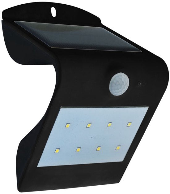 V-TAC VT-767-B Applique solaire - IP65 - Noir - 2W - 200 Lumens - 4000K + 3000K