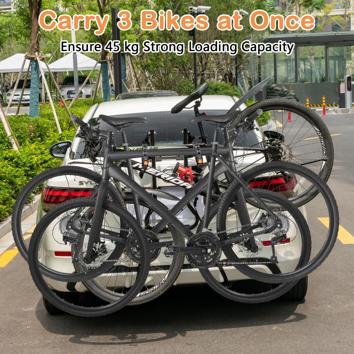 Coast Trunk Bike Carrier for 3 Bikes - Porte-vélos réglable sur le hayon 71 x 33 x 63 cm - Noir - Capacité de charge 45 kg