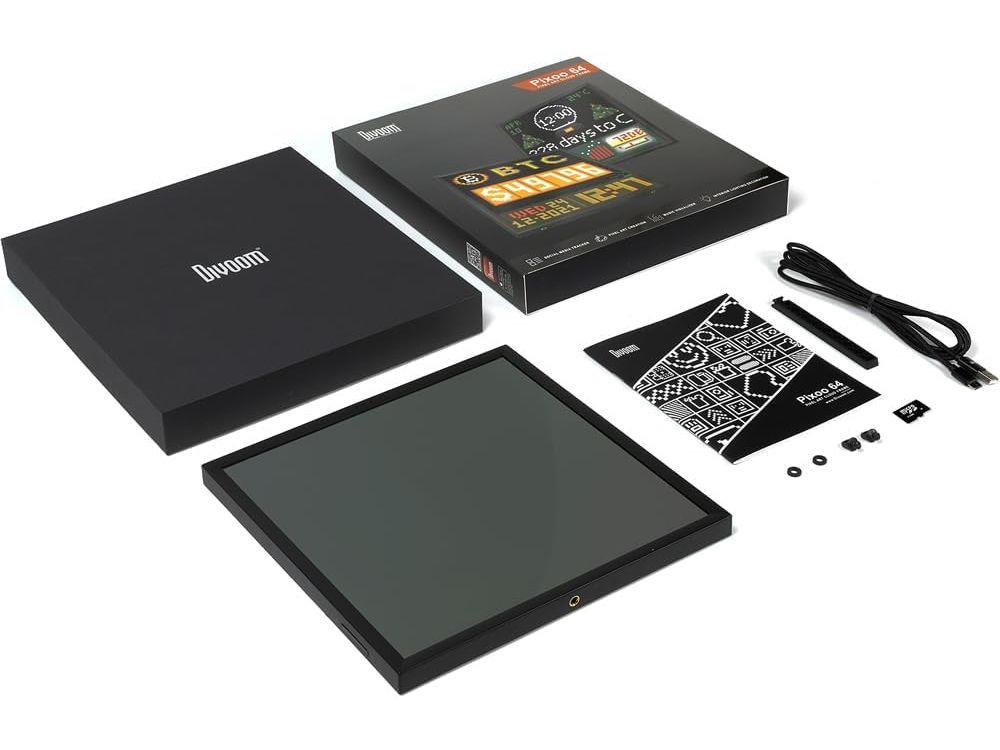 Cadre photo numérique Divoom - Design moderne - Noir - 7 pouces