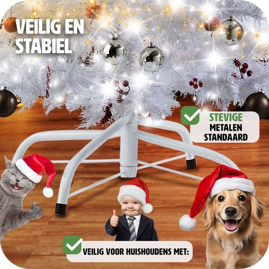 Tectake - blanc Arbre de Noël Artificiel - 180 cm - avec support - Arbre de Noël - Pin - 533 points - 402821