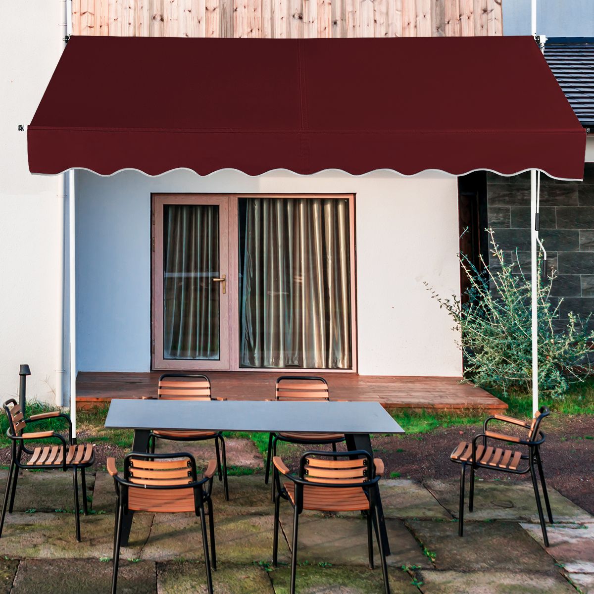 Store à pince Coast - Extensible - Hauteur réglable - Rouge - 250 cm de large