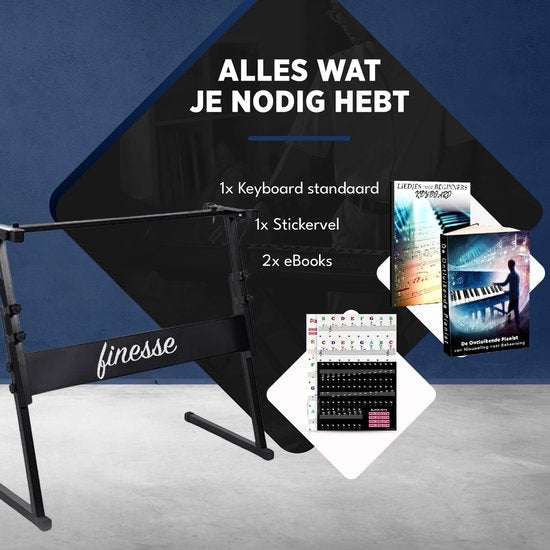 Finesse Keyboard Stand - Adjustable - Tripod - Piano Stand - Keyboard Stand