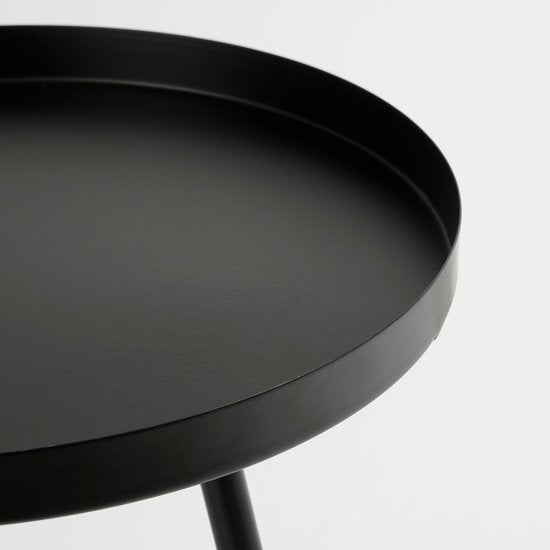 Table basse - Mica Decorations - Table d'appoint - H49 x Ø42 cm - Métal - Noir