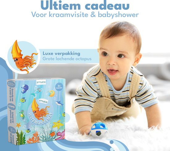 Tapis d'eau Spoused - Tapis d'eau - Tapis d'éveil - Tummy Time - Coffret cadeau de luxe