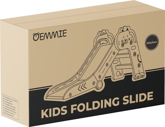 Bambini Slide - Toboggan pour enfant - Toboggan extérieur - Toboggan intérieur - Aire de jeux - Pliable - Vert