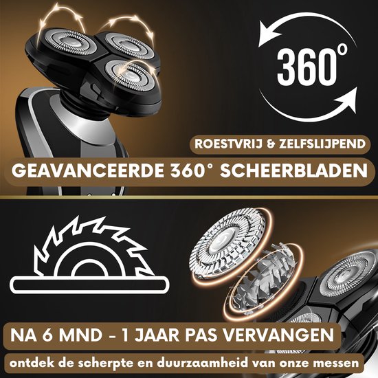 Rasoir électrique 5-en-1 pour hommes avec tondeuse S1110 - Wet & Dry - Tondeuse à barbe - Tondeuse - Tondeuse à nez - 5 accessoires - Rasoir électrique - Étanche