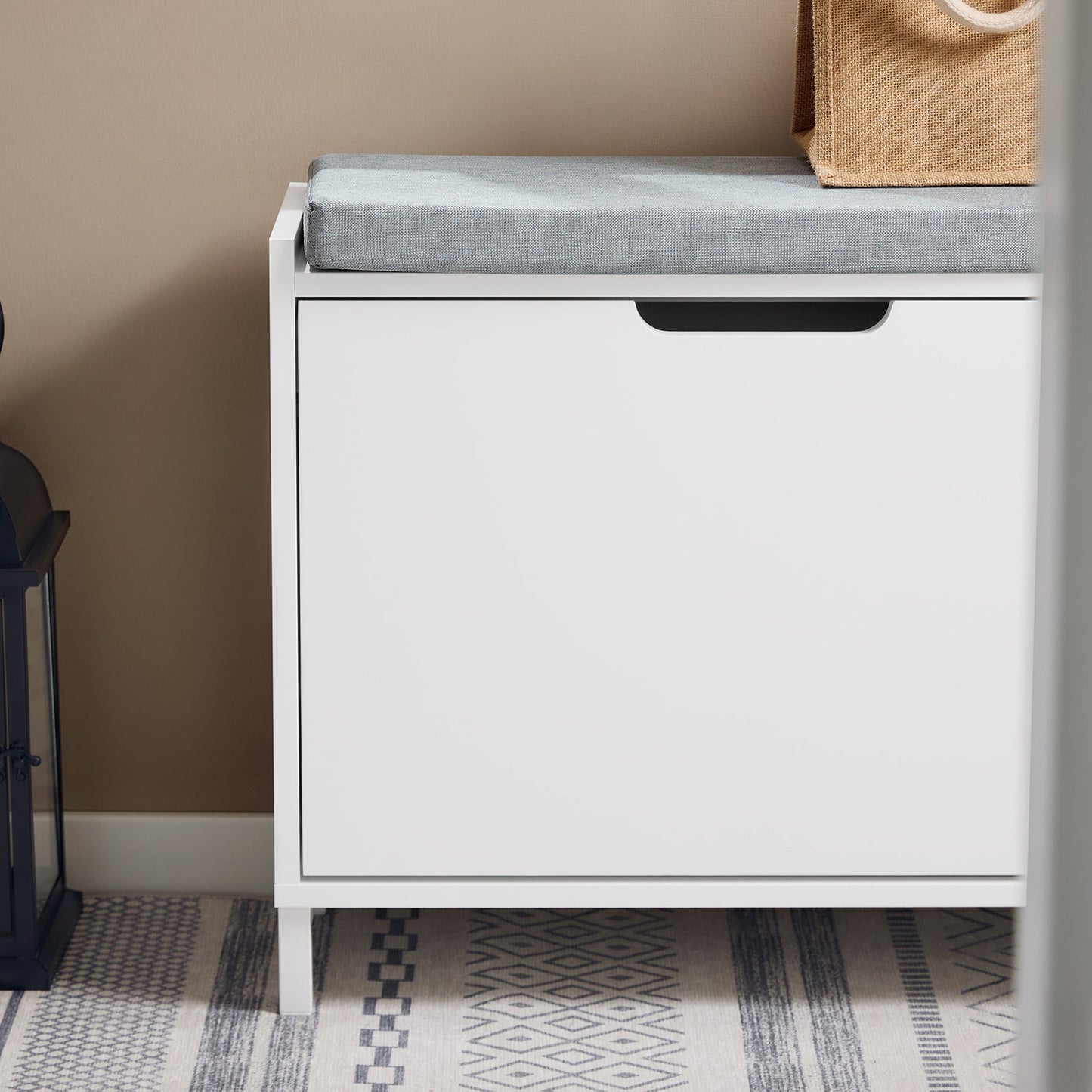 Sobuy Banc pour chaussures avec rangement et coussin - Blanc - 60 x 24 x 52 cm - SoBuy FSR151-K-W