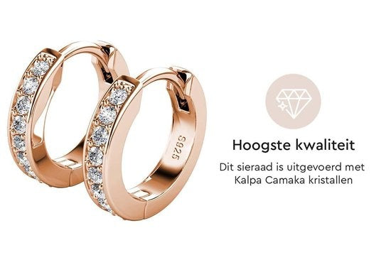 Yolora Boucles d'oreilles enfants avec cristaux Kalpa Camaka - couleur Ros� - plaqué or 18K Ros�