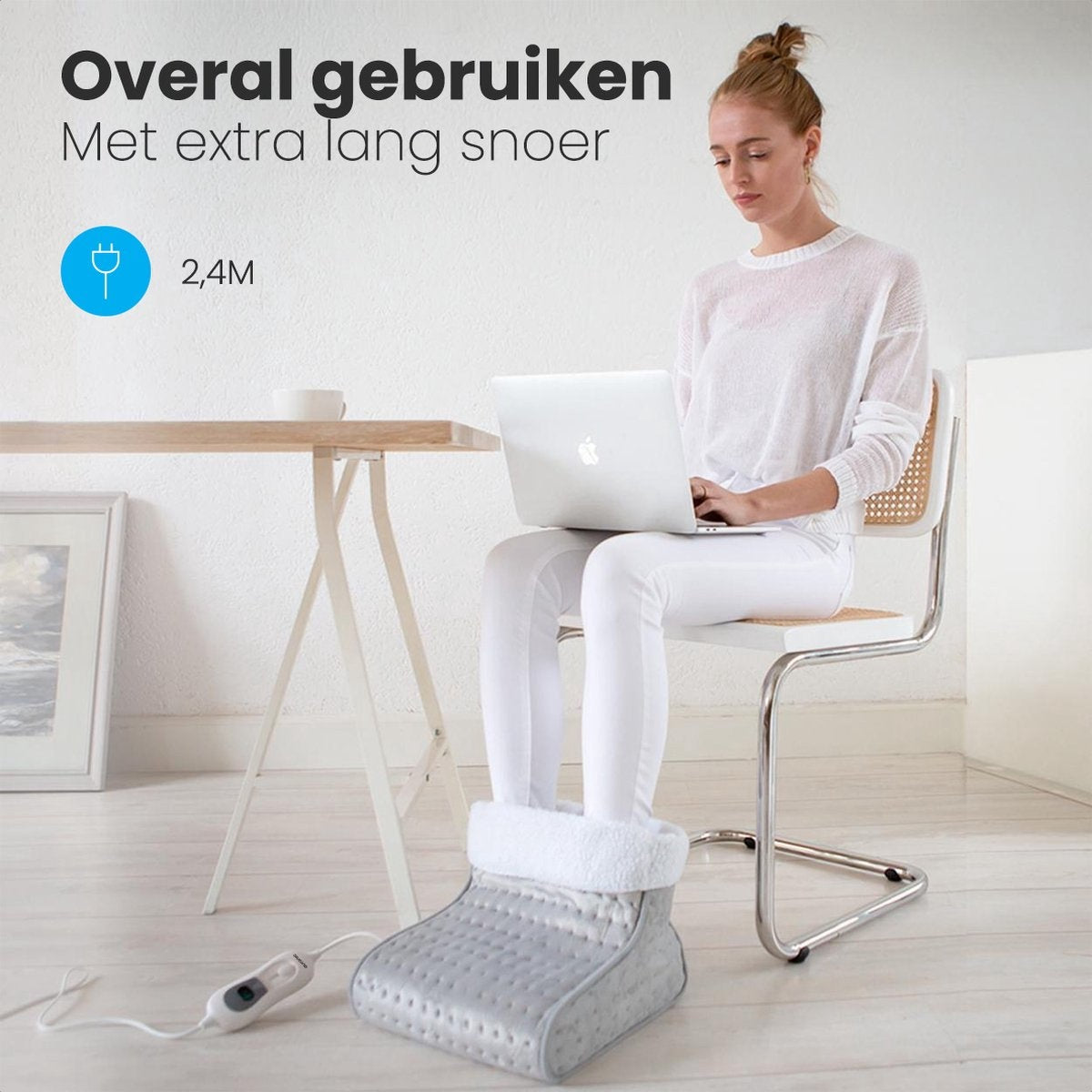 Chauffe-pieds électrique - Auronic - 53°C à 65°C - Avec minuterie et protection contre la surchauffe - 100W - Gris