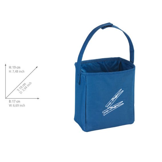 Sac à pinces à linge WENKO bleu - Polyester - Avec velcro et bandoulière