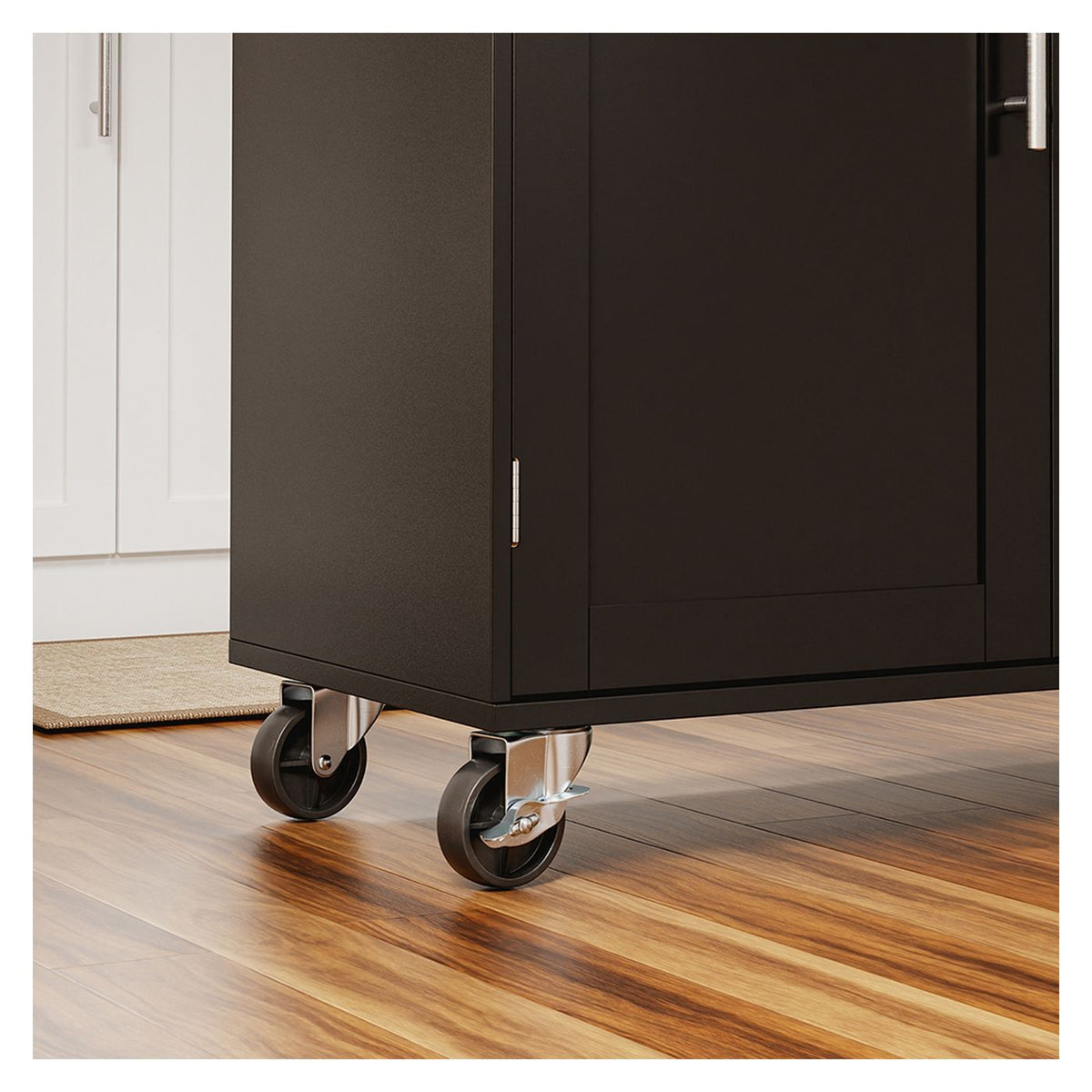 Chariot de cuisine SoBuy 99 x 40 x 84,3 cm - Noir - 2 portes - 1 tiroir - 4 roulettes