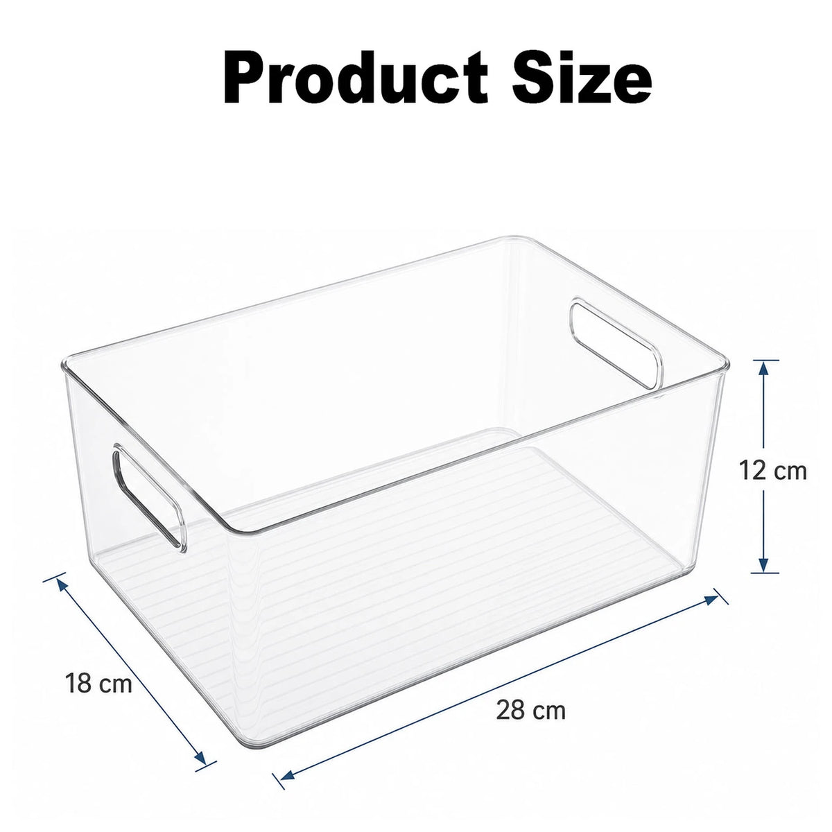 WhereHike : lot de 4 boîtes de rangement transparentes avec poignée – Grand format – Plastique