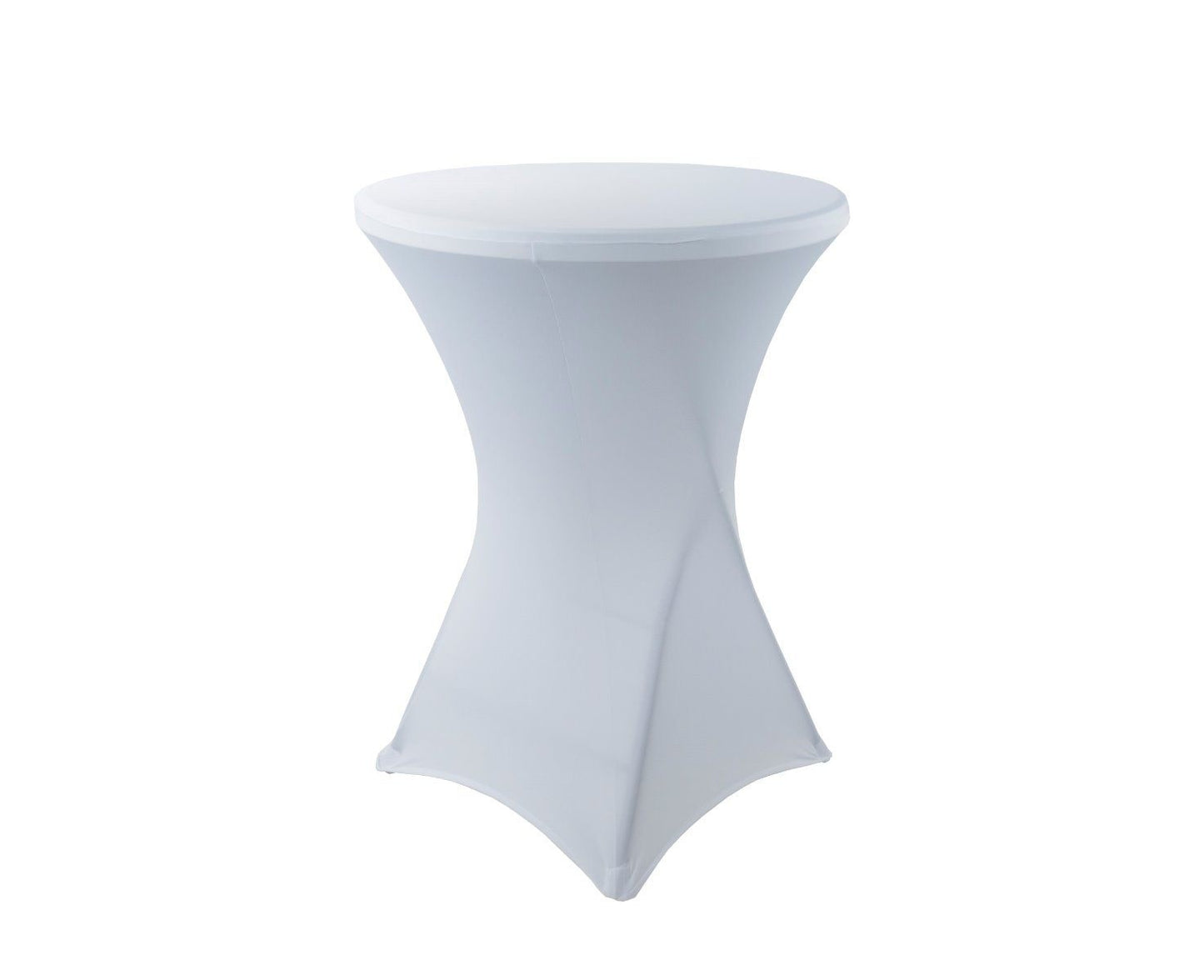 Housse de table et jupe de table - 80 x 110 cm - Matière extensible - Pour table de cocktail et événements - Aspect luxueux et lavable - Polyester blanc