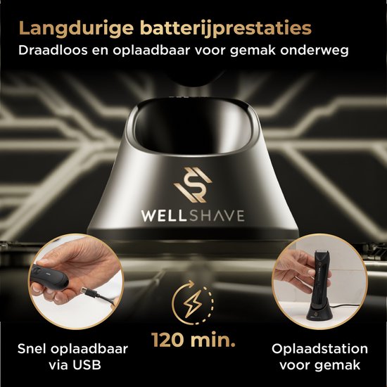 Wellshave Bodygroomer Men and Nose Trimmer - Shave Package 2.0 - Body Trimmer Men - Nose Trimmer Men - Nose Hair Trimmer Shaver for Nose, Pubic Area, Body & Nose