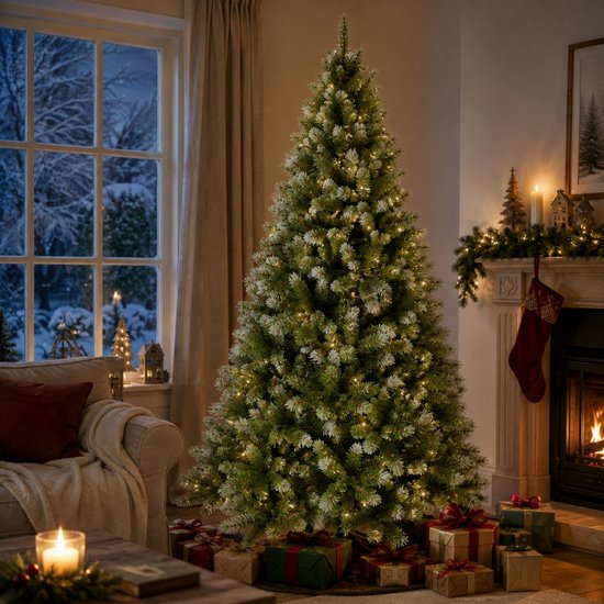 Arbre artificiel Triumph Tree Pittsburgh vert - Arbre de Noël au volume généreux et 812 branches - Décoration de Noël d'intérieur - De forme ronde avec système d'emboîtement - H 215 x Ø 117 cm