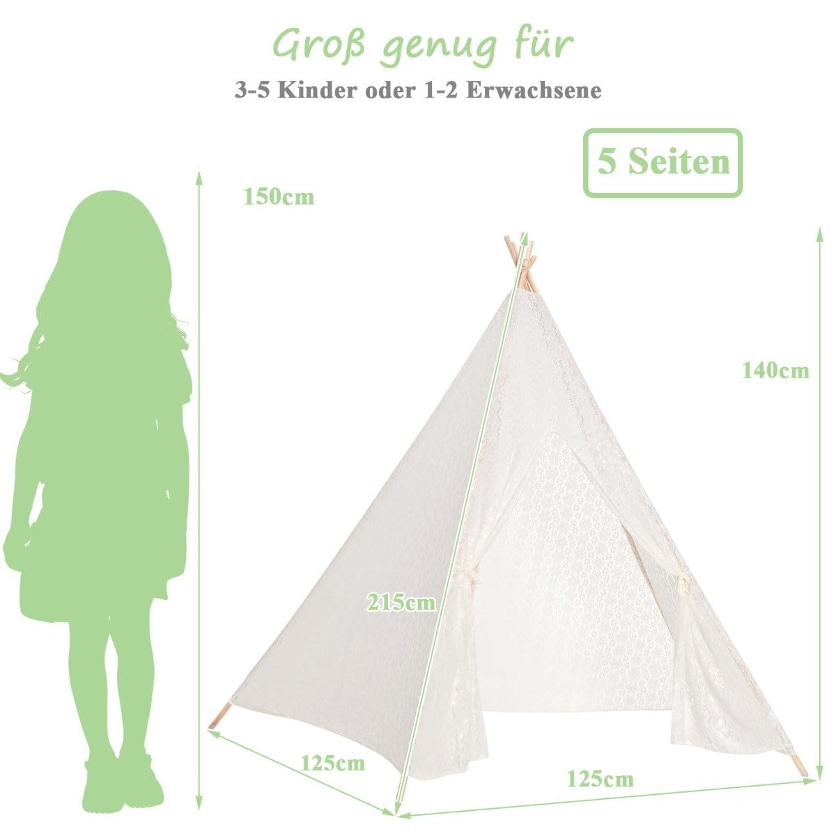 Tente pour enfants Coast transparent top avec des lumières de fées colorées pour enfants et adultes 120 x 120 x 140 cm
