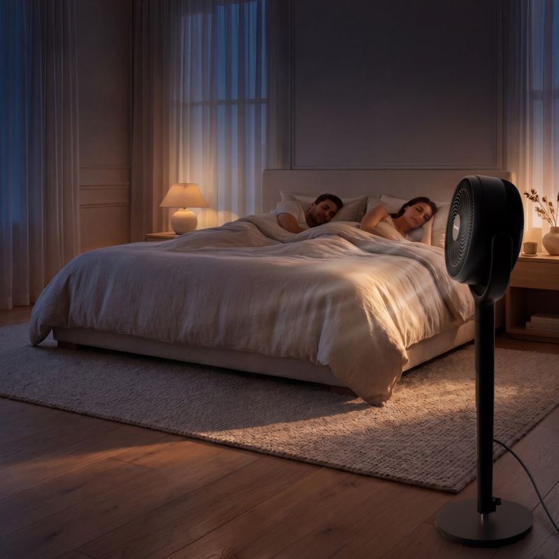 Ventilateur Auronic Omni Noir - 12 vitesses - Oscillation à 120° - Avec télécommande