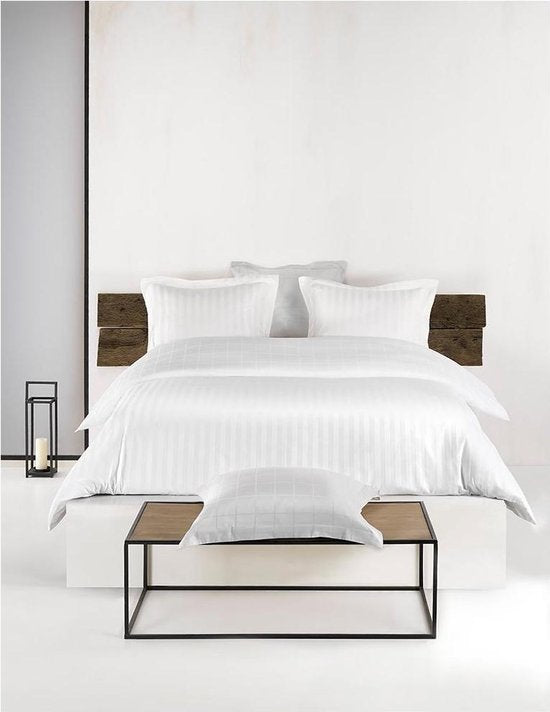 Housse de couette De Witte Lietaer en satin de coton Zygo - Lit jumeaux - 240 x 220 cm - Blanc