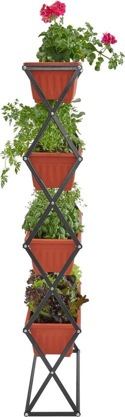 tectake - Support vertical pour plantes avec 4 bacs - 403445