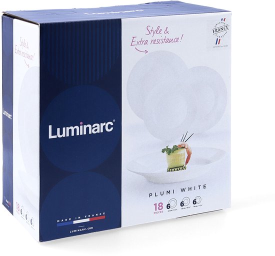 Service de table Luminarc Plumi Verre multicolore 18 pièces