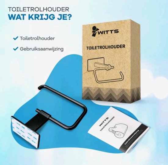 WITTS Porte-rouleau de papier toilette - Autocollant / Sans perçage - Porte-rouleau de papier toilette - Noir